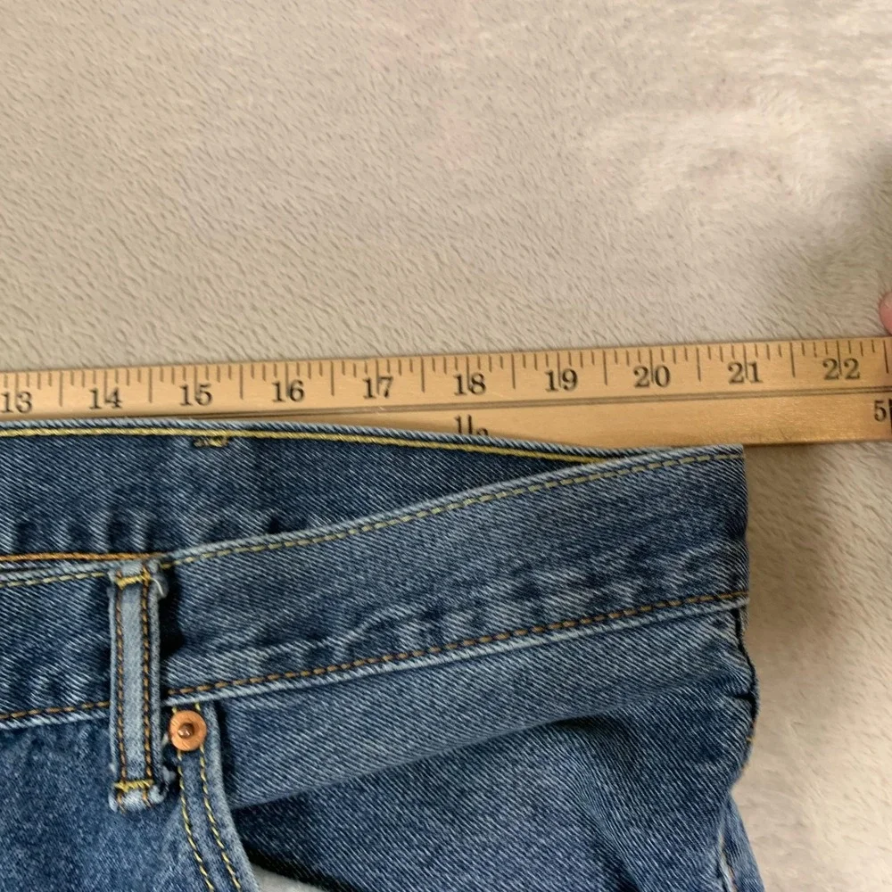 Levis 501 Mens Jeans 42x30 Blue‎ Denim Straight Leg Button Fly Classic Red Tab